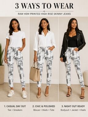 Kensie Jeans split raw hem  high rise vintage luxe bandana white jean 2